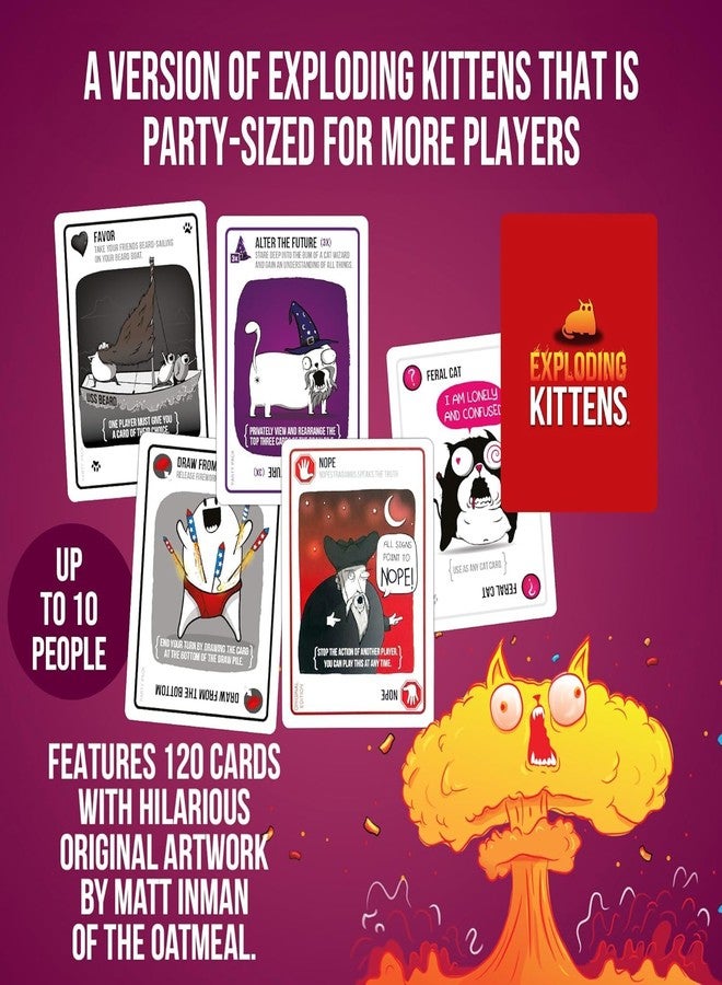 Tickles Exploding Kittens Party, Family and Adult Card Game (Ages: 7 Year & Up; Players: 2-10) - Image 4